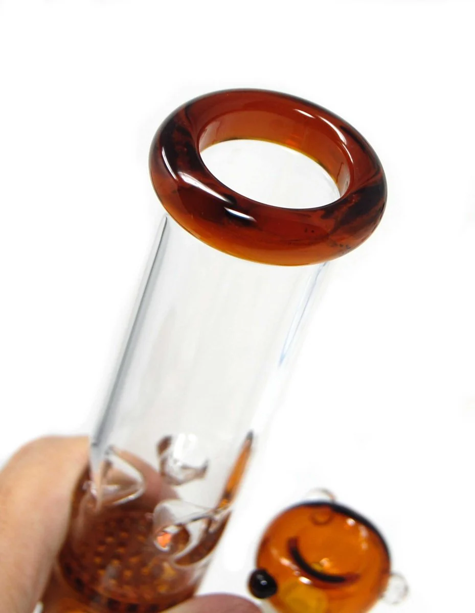 11" Glass Water PIpe with Honeycome Filter and Ice Pinch - Image 4